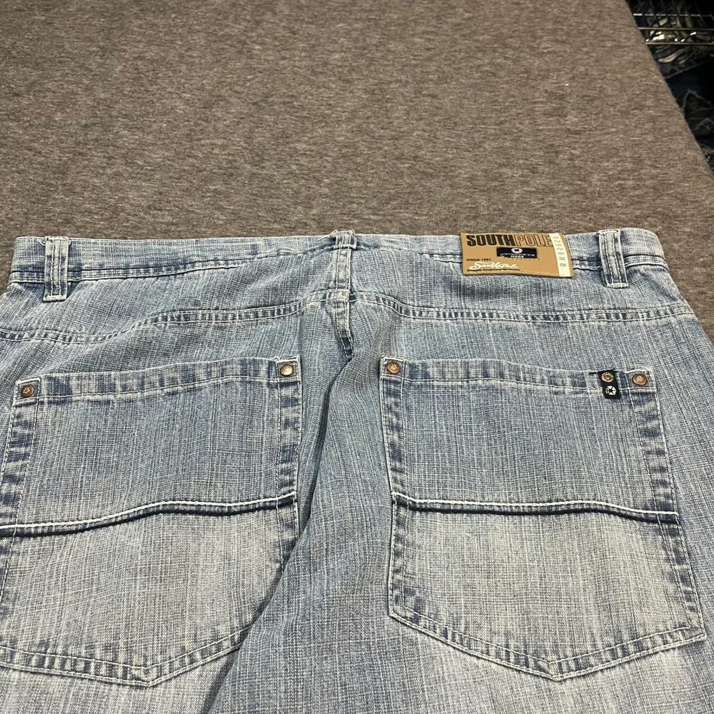 Southpole Mens 42x28 Baggy Light Wash Jeans Red Tab Y2K Custom Fit Wide Leg